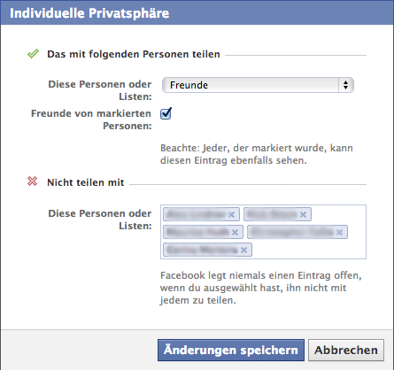 Facebook: Benutzersichtbarkeit einschränken