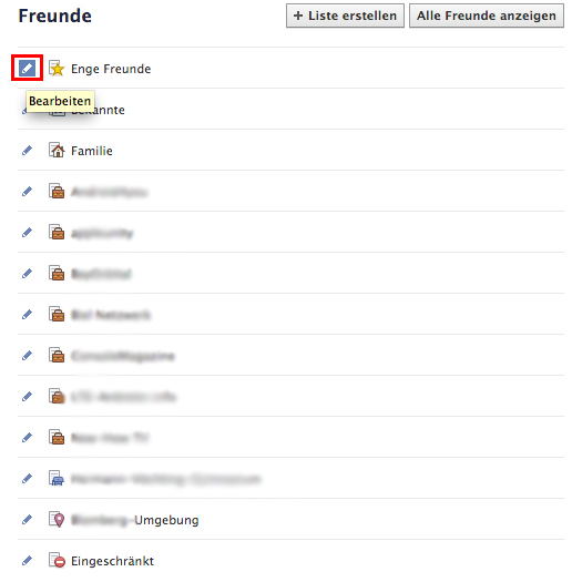 Facebook: Listen verwalten & erstellen