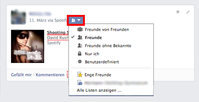 Facebook: Sichtbarkeit der Inhalte nachträglich löschen