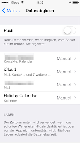 iPhone-Datenabgleich