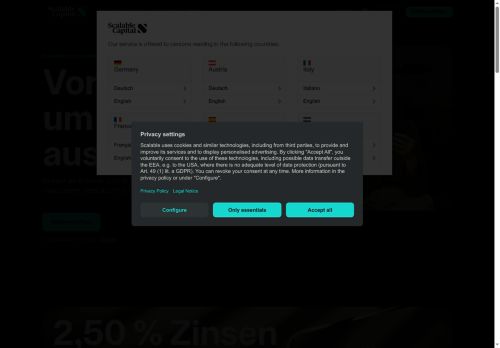 Scalable Capital Website Screenshot