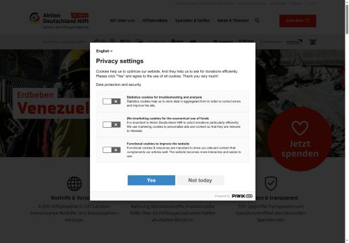Aktion Deutschland Hilft Website Screenshot