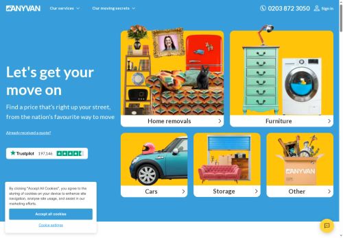 AnyVan Website Screenshot