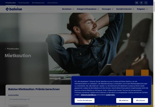 Basler Mietkaution Website Screenshot