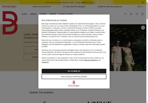 Breuninger Website Screenshot