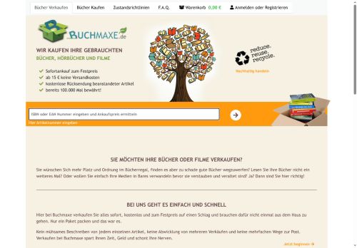 BUCHMAXE.de Website Screenshot
