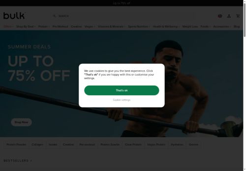 Bulk Powders Website Screenshot