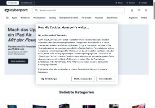 Cyberport Website Screenshot