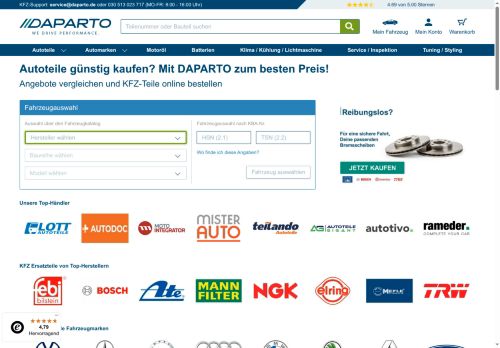DAPARTO Website Screenshot