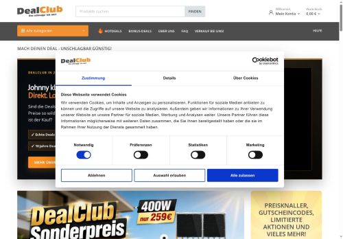 Dealclub Website Screenshot