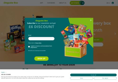 Degustabox Website Screenshot
