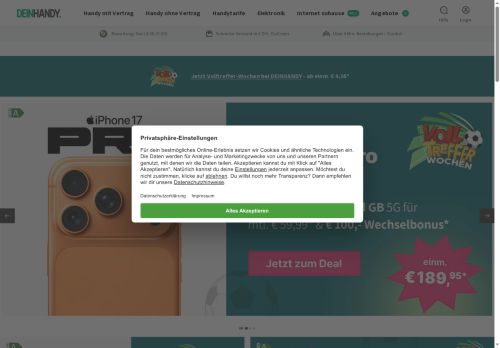 DeinHandy.de Website Screenshot