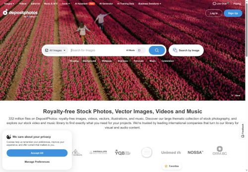 Depositphotos Website Screenshot