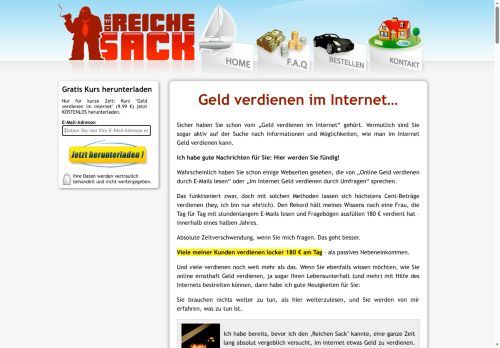 Der Reiche Sack Website Screenshot
