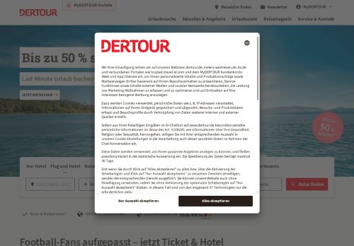 DERTOUR Website Screenshot