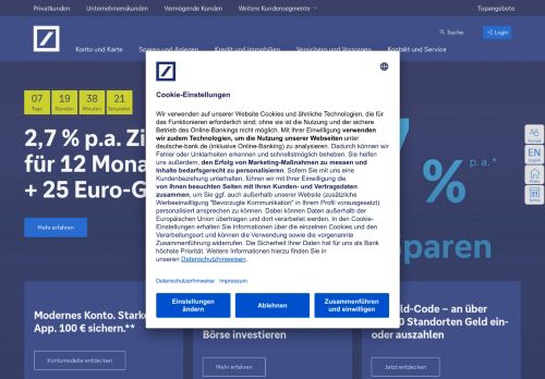 Deutsche Bank Website Screenshot