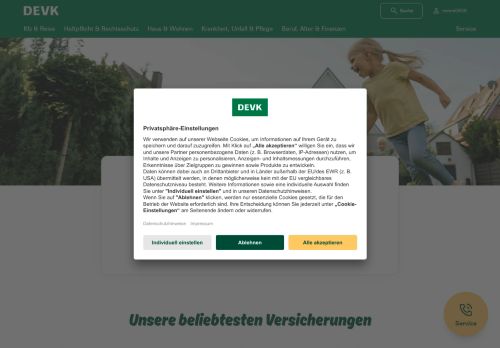DEVK Website Screenshot