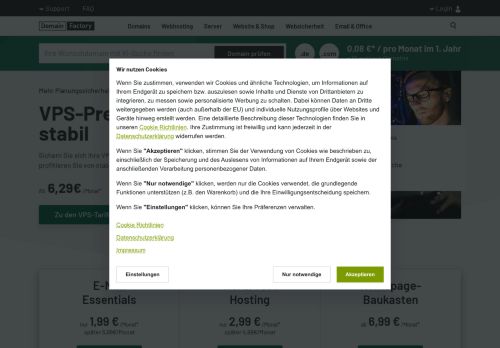 DomainFactory Website Screenshot