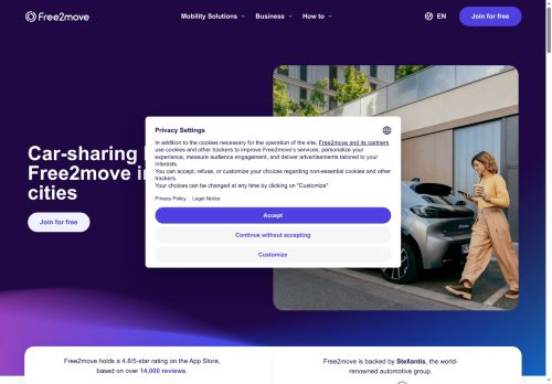 DriveNow Website Screenshot