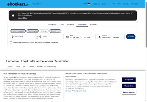 ebookers.de Website Screenshot