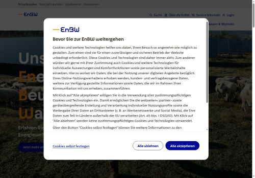 EnBW Website Screenshot