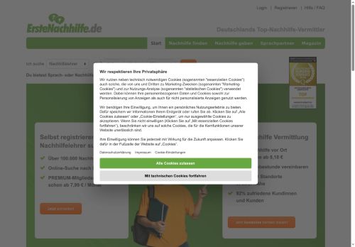 ErsteNachhilfe.de Website Screenshot