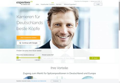 Experteer Website Screenshot
