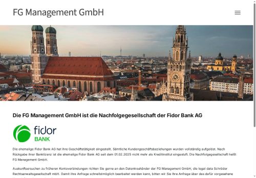 Fidor Bank Website Screenshot