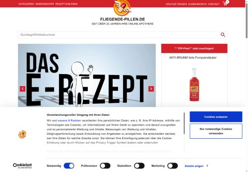 fliegende-pillen.de Website Screenshot