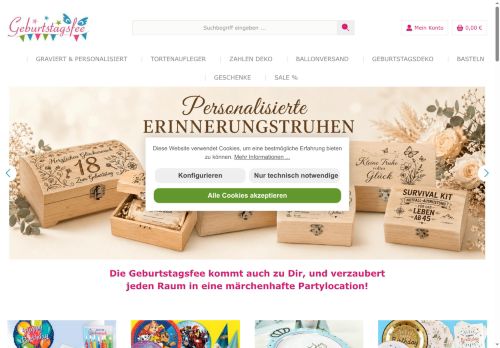 Geburtstagsfee Website Screenshot