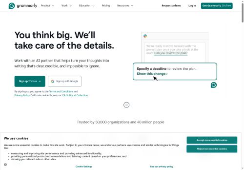 Grammarly Website Screenshot