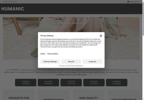 HUMANIC Website Screenshot