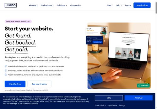Jimdo Website Screenshot