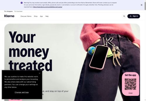 Klarna Website Screenshot