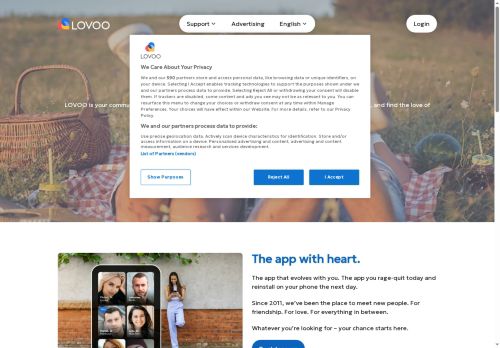LOVOO Website Screenshot