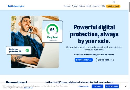 Malwarebytes Website Screenshot