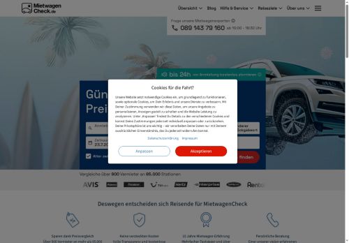 MietwagenCheck Website Screenshot