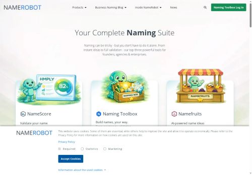 NameRobot Website Screenshot