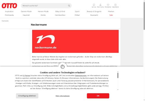 Neckermann Website Screenshot