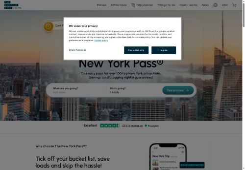 New York Pass Website Screenshot