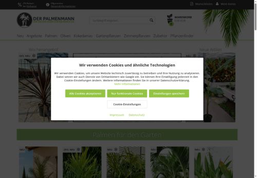 Der Palmenmann Website Screenshot