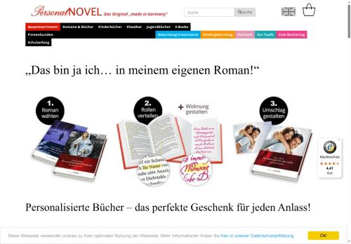PersonalNOVEL Website Screenshot
