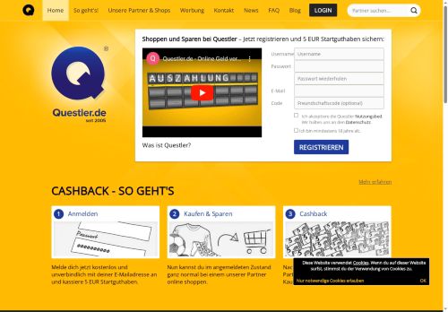 Questler Website Screenshot