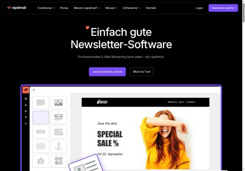 rapidmail Website Screenshot
