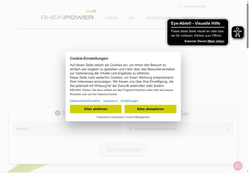 RHEINPOWER Website Screenshot