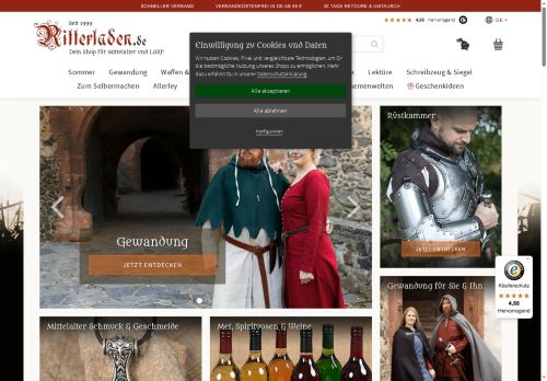 Ritterladen.de Website Screenshot