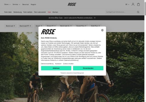 ROSE Bikes Website Screenshot