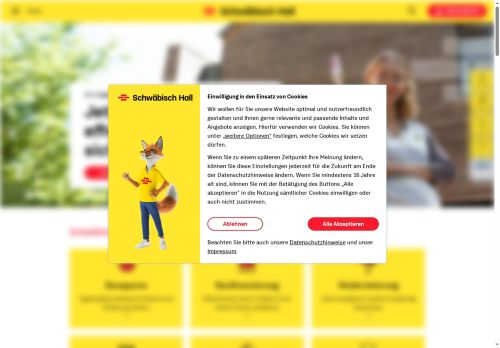 Schwäbisch Hall Website Screenshot