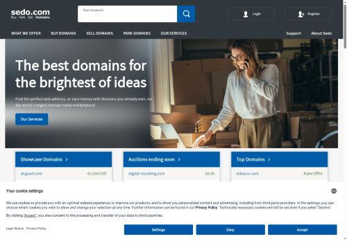 Sedo Website Screenshot