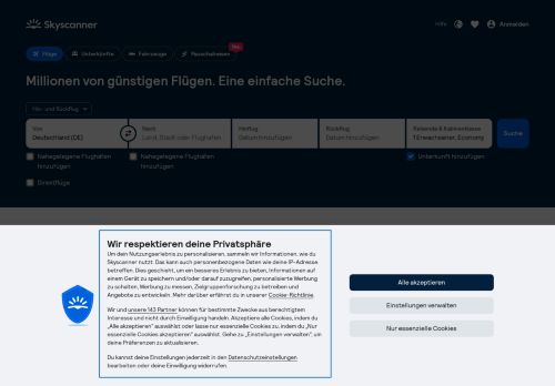 Skyscanner Website Screenshot